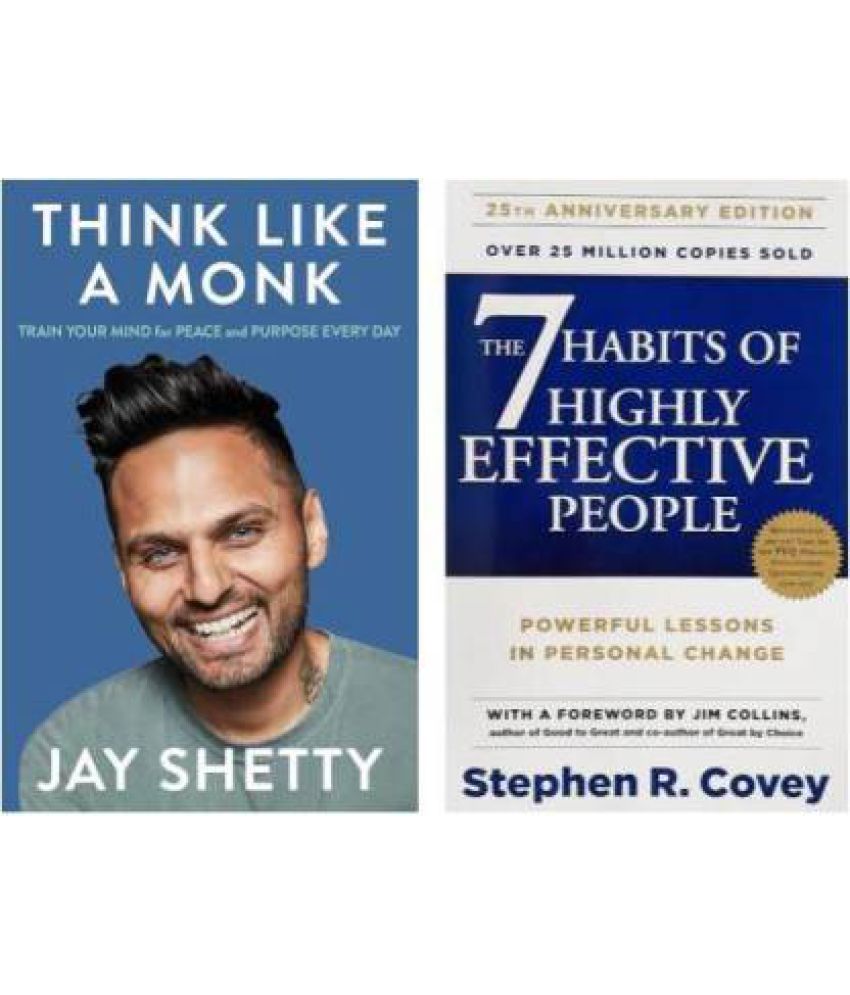     			Think Like A Monk + The 7 Habits  (Paperback, Stephen R. Covey's, Jay shetty)