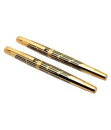 Set Of 2 - Dikawen 8017 Heritage Gold Fountain &amp; Roller Ball Pens Medium Nib