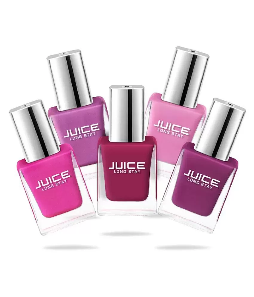Buy JUICE One Coat Nail Polish, Combo Pack of 5, Nude and Red Collection,  High Gloss, Chip Resistant, Quick Dry, Gel Effect, Shades : SOFT LILAC -  02, REDWOOD - 03, LIGHT