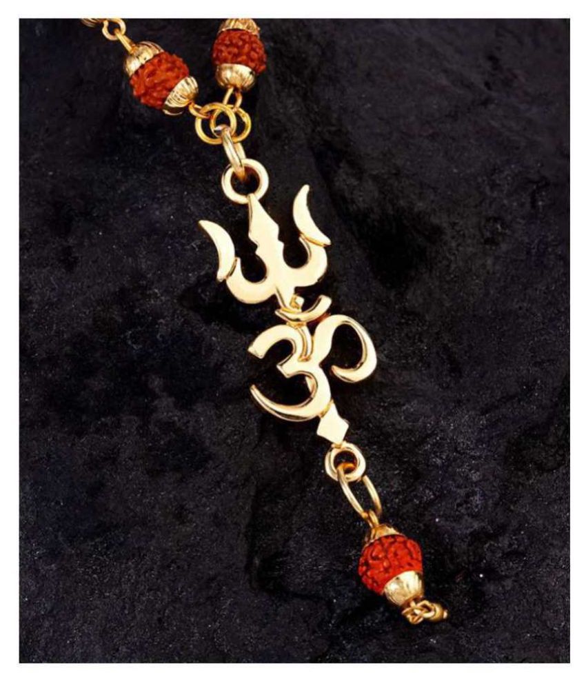     			db enbloc - Lord Shiv Trishul Om With Puchmukhi Rudraksha Mala Religious Jewellery (Pack of 1)