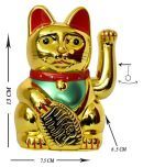 nitin collection Feng Shui Lucky Cat, Chinese Maneki Neko Waving Arm for Fortune Money and Good Luck, Fengshui Lucky Cat Swinging Arm Battery Operated, Height: 13cm (Battery Not Included)