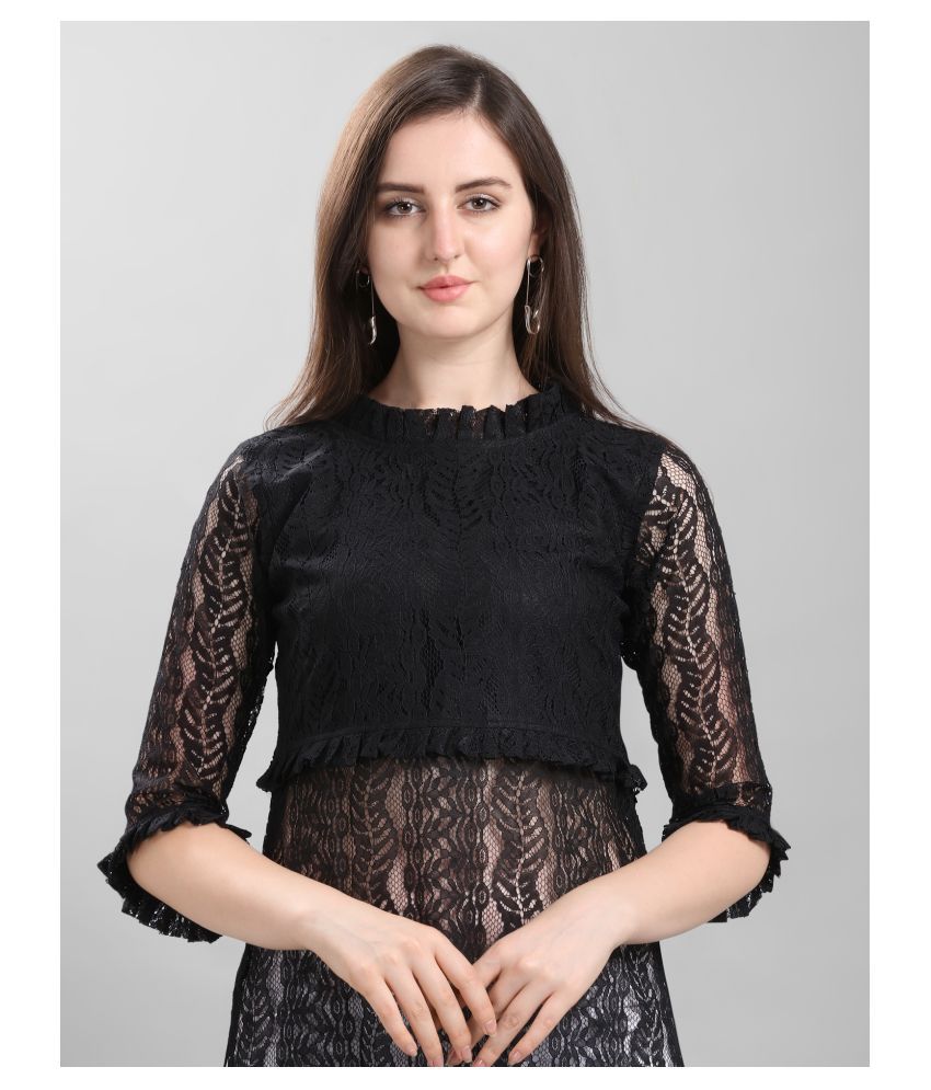 Selvia Net Black Regular Dress - Buy Selvia Net Black Regular Dress ...