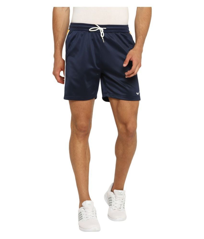     			YUUKI Navy Polyester Running Shorts
