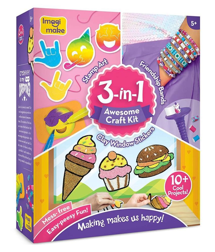     			Imagimake 3-in-1 Awesome Craft Kit - Creative Toy & DIY Set For Kids - 5 years and above
