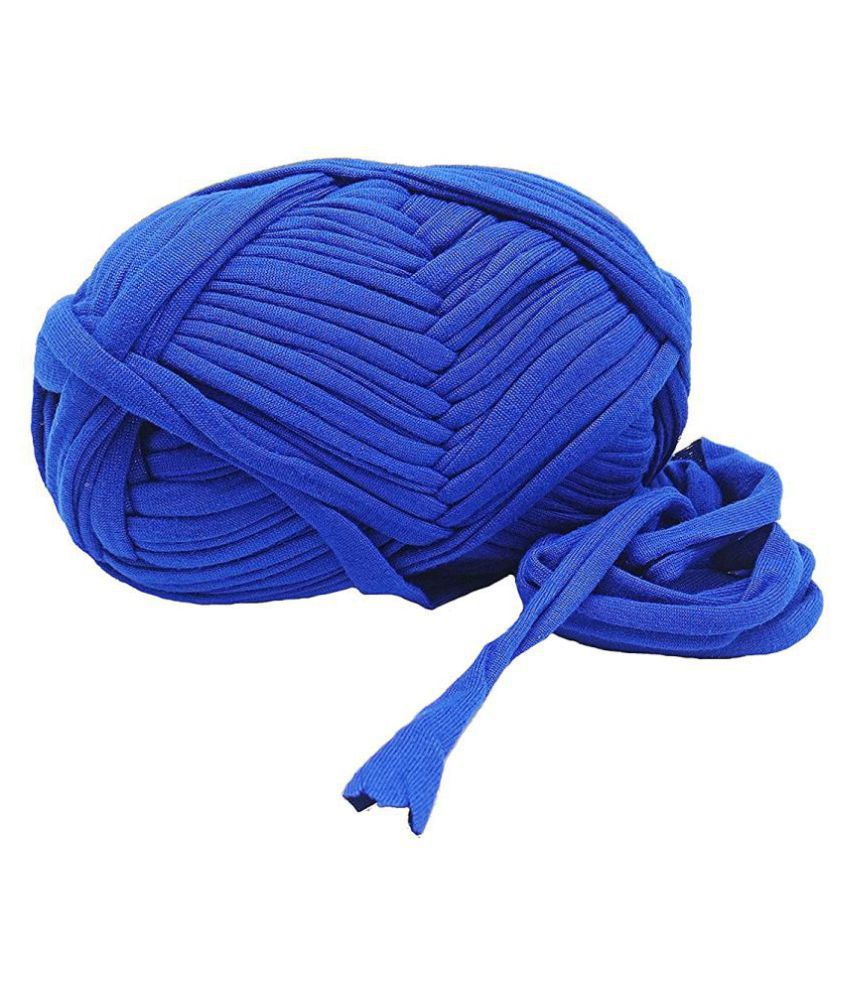     			T-Shirt Yarn Carpet, Knitting Yarn for Hand DIY Bag Blanket Cushion Crocheting Projects TSH New 100 GMS (Blue)