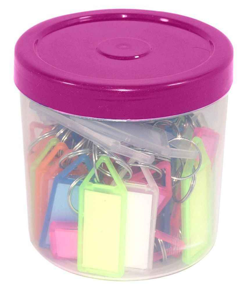     			offlic Assorted Tag Label Multipurpose Writeable Name Keyrings & Keychains (Pack of 50)