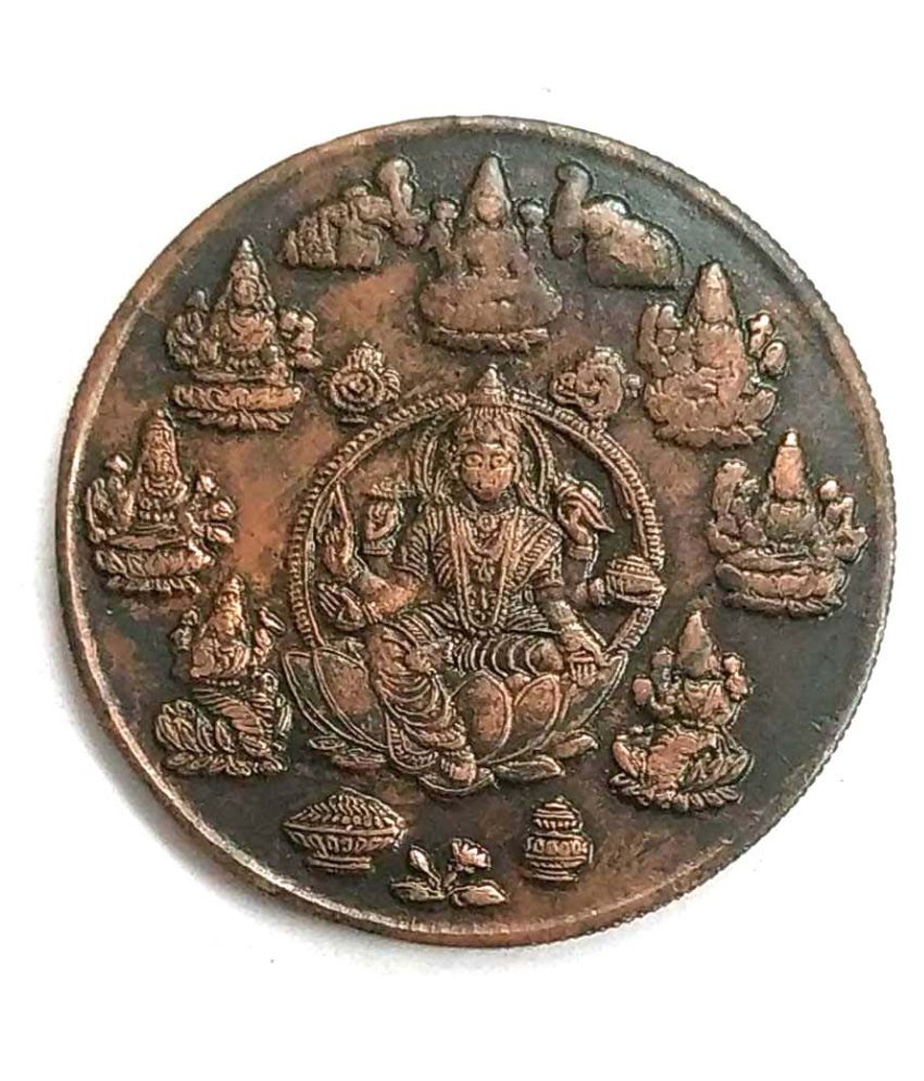 E.I.C Indian God Laxmi Ji UK 1 Anna Copper Coin Year 1818 Weight 50 Gram