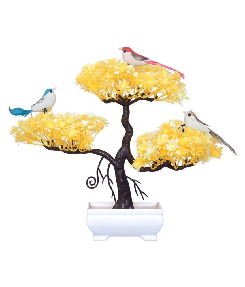     			MODO Artificial Tree With Sparrow  Yellow Artificial Tree Plastic - Pack of 1