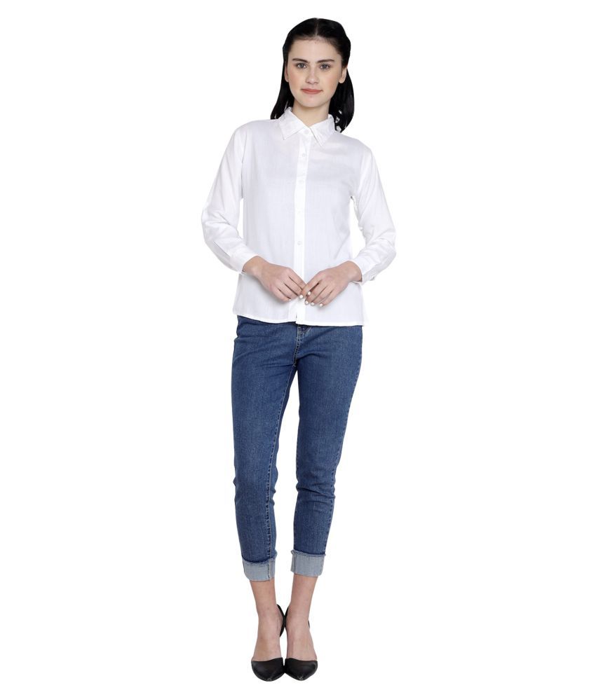 white rayon shirt