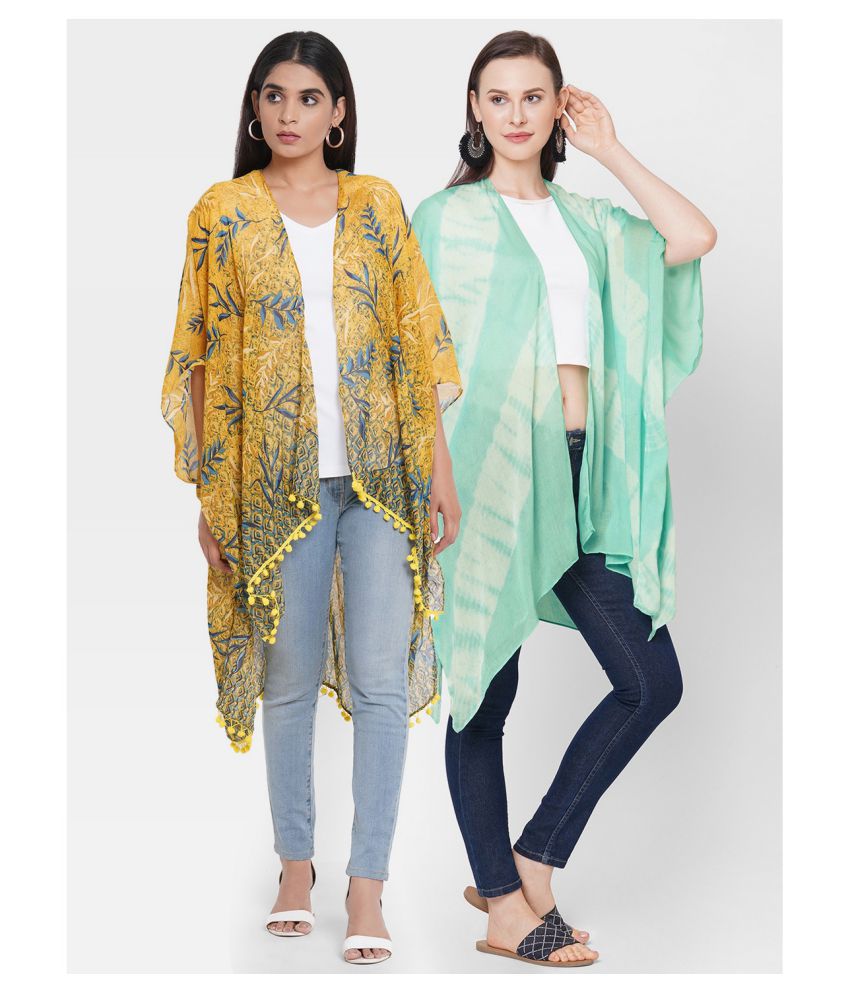 Get Wrapped Viscose Kimonos - Multi Color