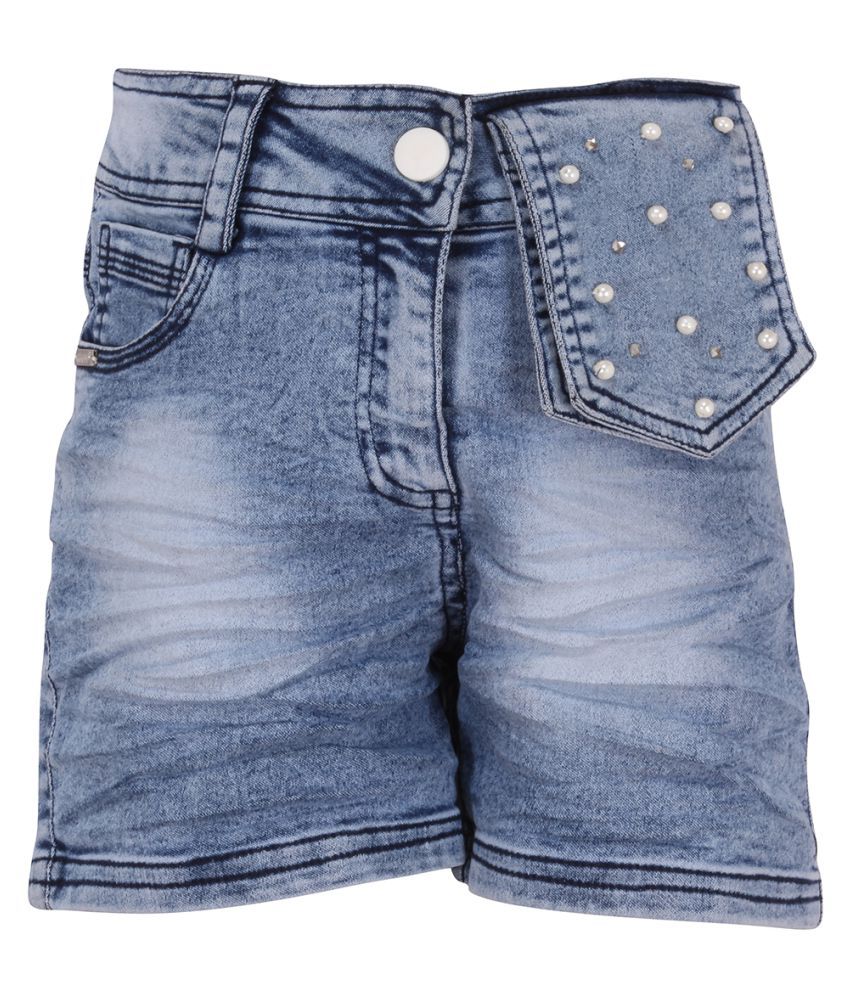     			Cutecumber - Blue Denim Girls Cycling Shorts ( Pack of 1 )