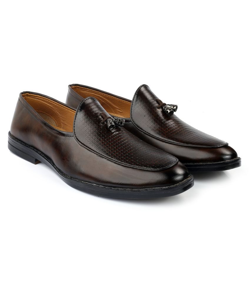     			YUVRATO BAXI Tassel Artificial Leather Brown Formal Shoes