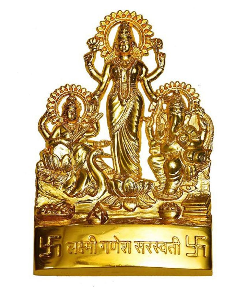     			RUDRA DIVINE Lakshmi Ganesha Saraswati Idol ( 10 cm )
