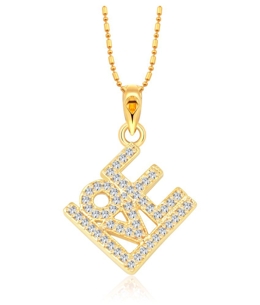     			Vighnaharta Gold Plated and Bella Beauty Love Heart Charm Pendant with chain for Women and girls-  VFJ1300PG
