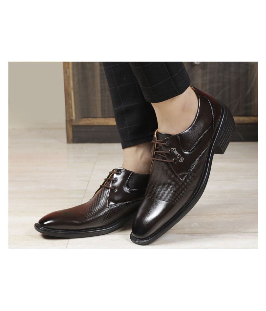     			YUVRATO BAXI Derby Artificial Leather Brown Formal Shoes