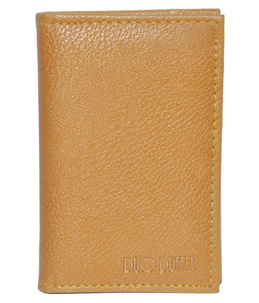     			DUO DUFFEL Slim Tan Leatherette Credit Card Holder