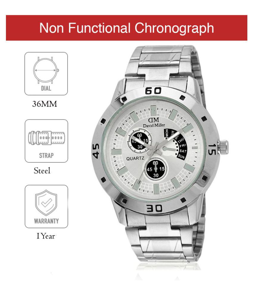     			David Miller DMRCM128 Metal Non-Functional Chronograph Men's Watch