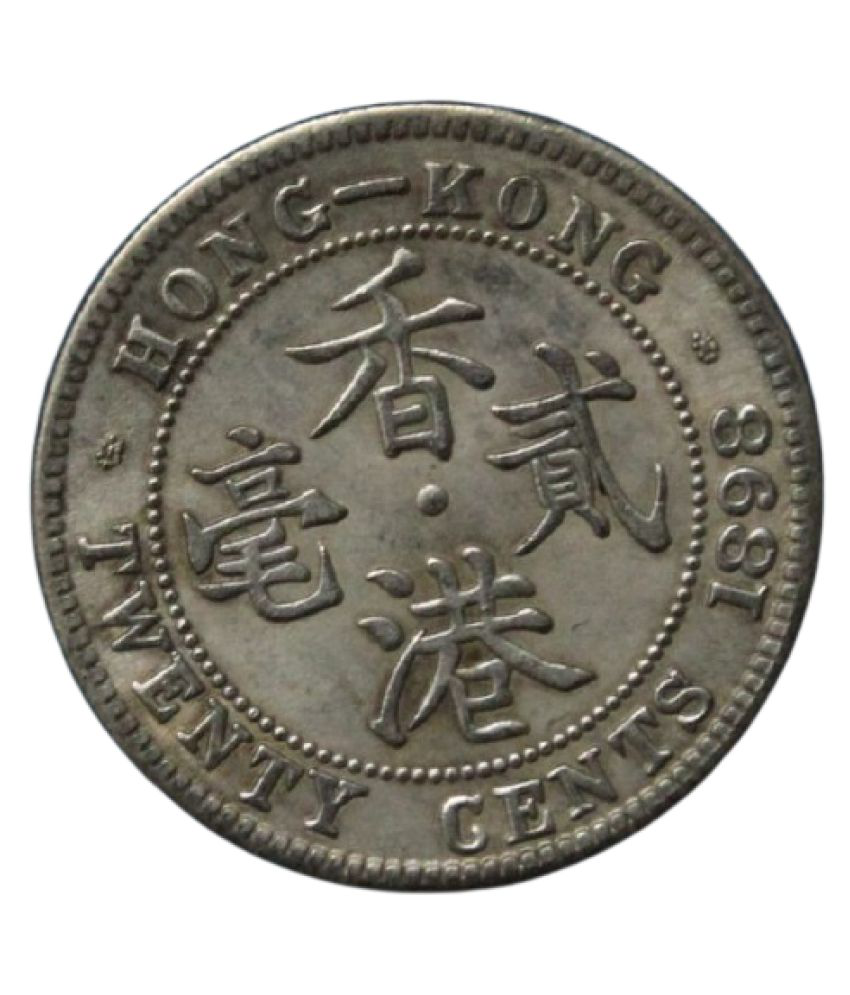     			20  Cents  ( 1898 )  Victoria   Queen   Hong - Kong  Pack  of  1  Extremely  Rare  Coin