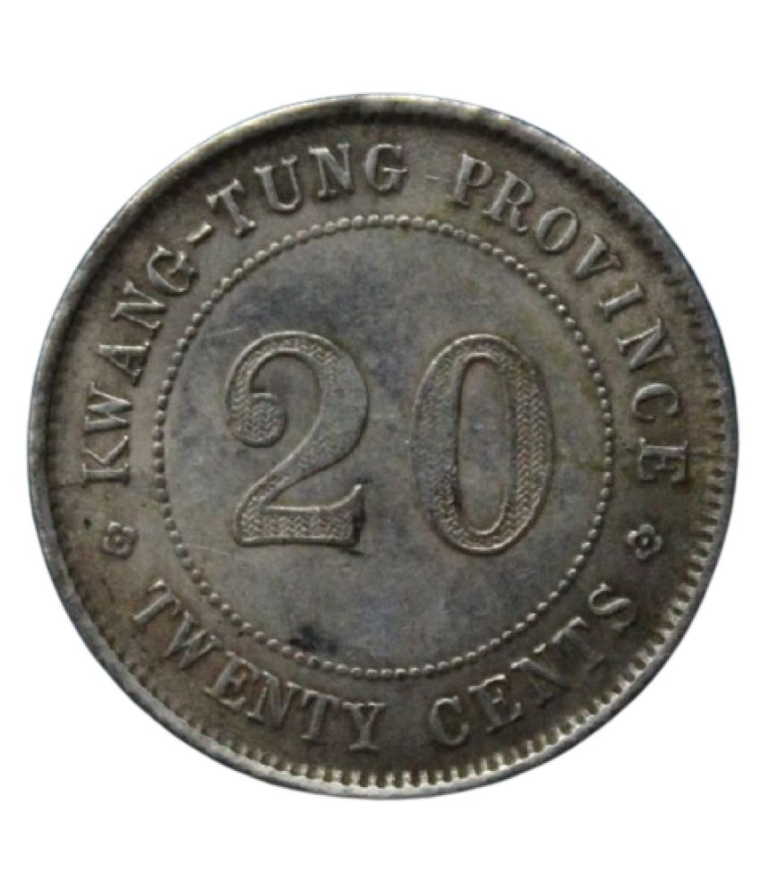     			20  Cents  Kwang - Tung   Province   Hong - Kong  Pack  of  1  Extremely  Rare  Coin