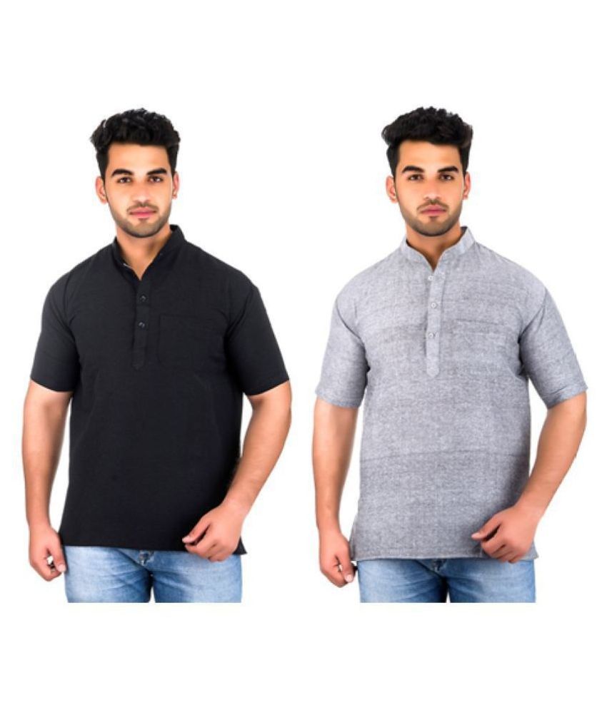     			DESHBANDHU DBK Multi 100 Percent Cotton Kurta Pack of 2