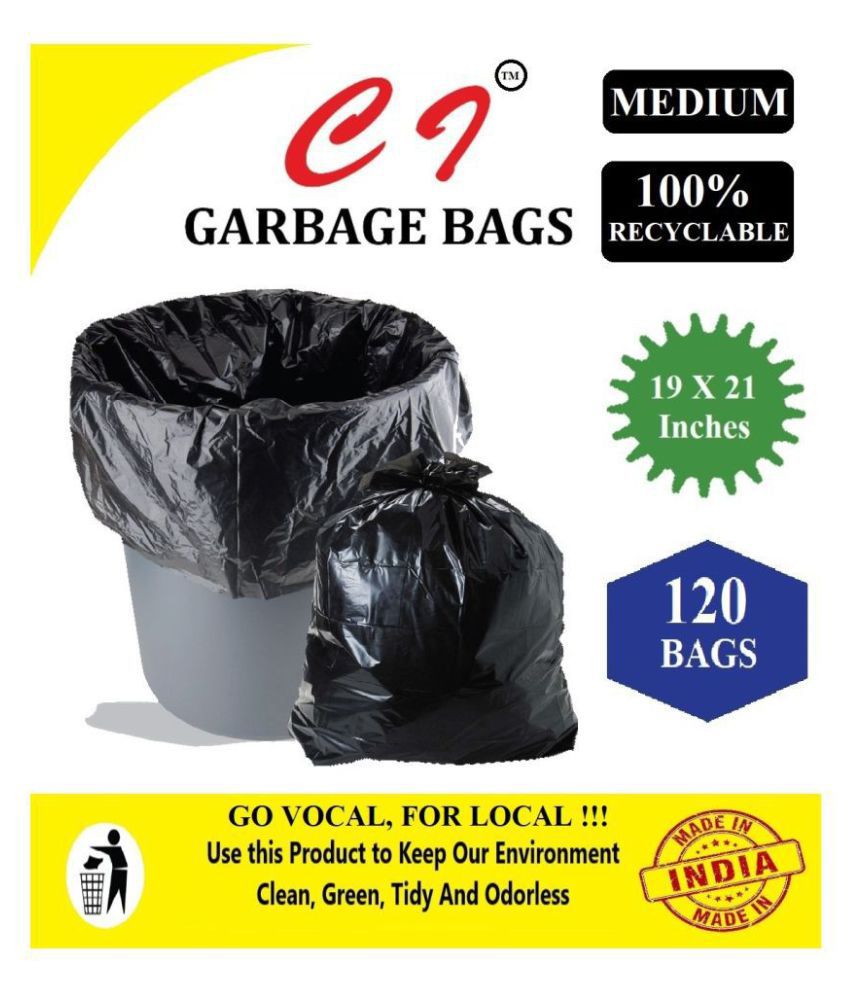     			C I  Garbage Medium 120 pcs - 19X21 Disposable Garbage Trash Waste Dustbin Bags | 4 packs of 30 pcs