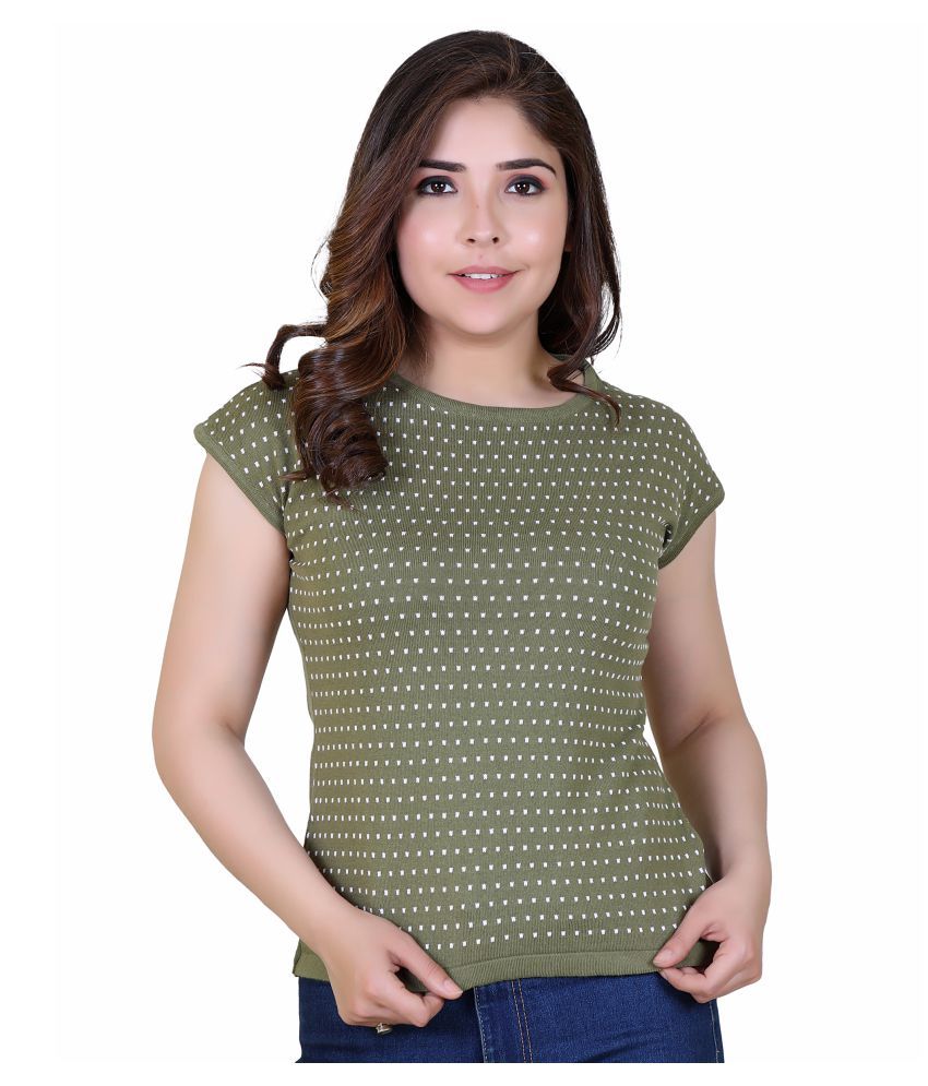 Ogarti Cotton Regular Tops - Green 