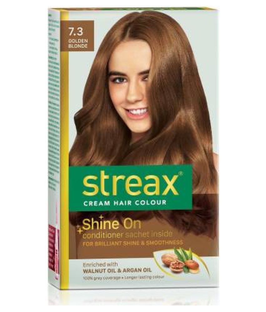 Streax Cream Permanent Hair Color Golden Blonde 7.3 60 mL Pack of 4