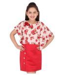 Cutecumber Georgette Shift Dress For Girls ( , Red )