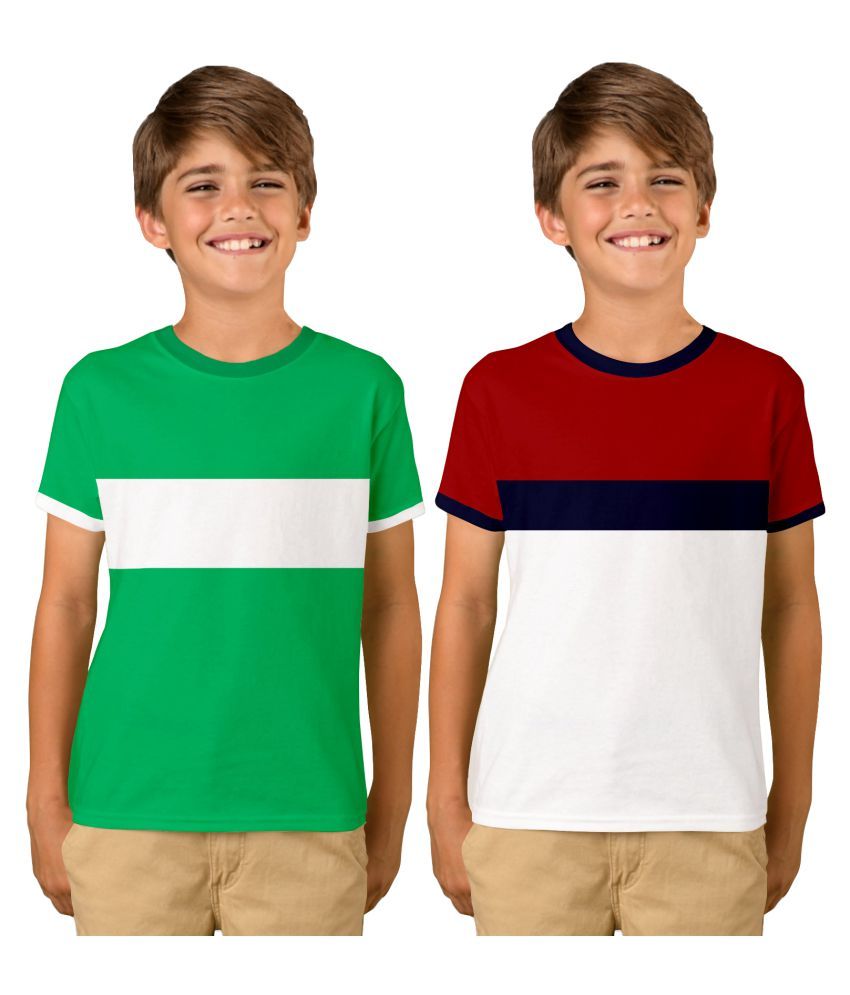     			Luke and Lilly Pack of 2 Boys 100% Cotton T-Shirt ( Multi Color )