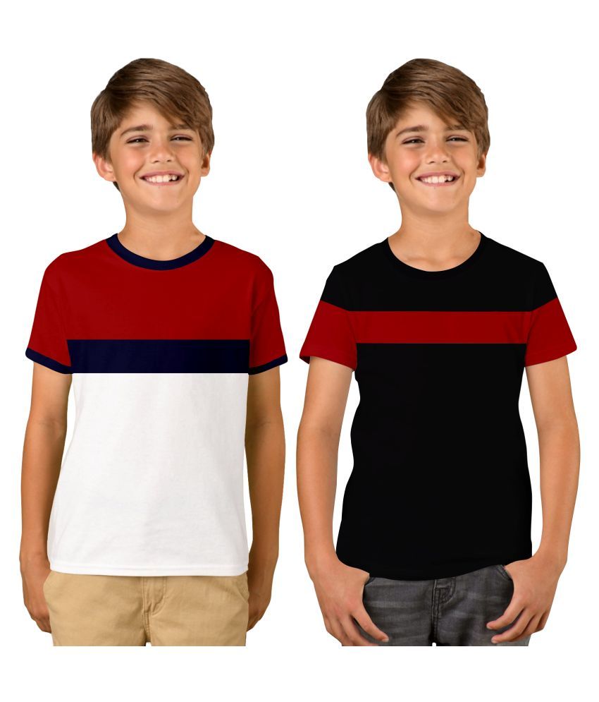     			Luke and Lilly Pack of 2 Boys 100% Cotton T-Shirt ( Multi Color )