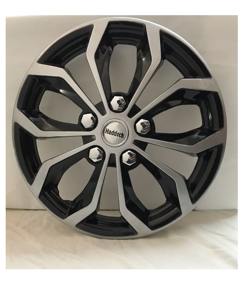 HADDOCK Silver & Black 37.56 Car Wheel Covers 4 Buy HADDOCK Silver
