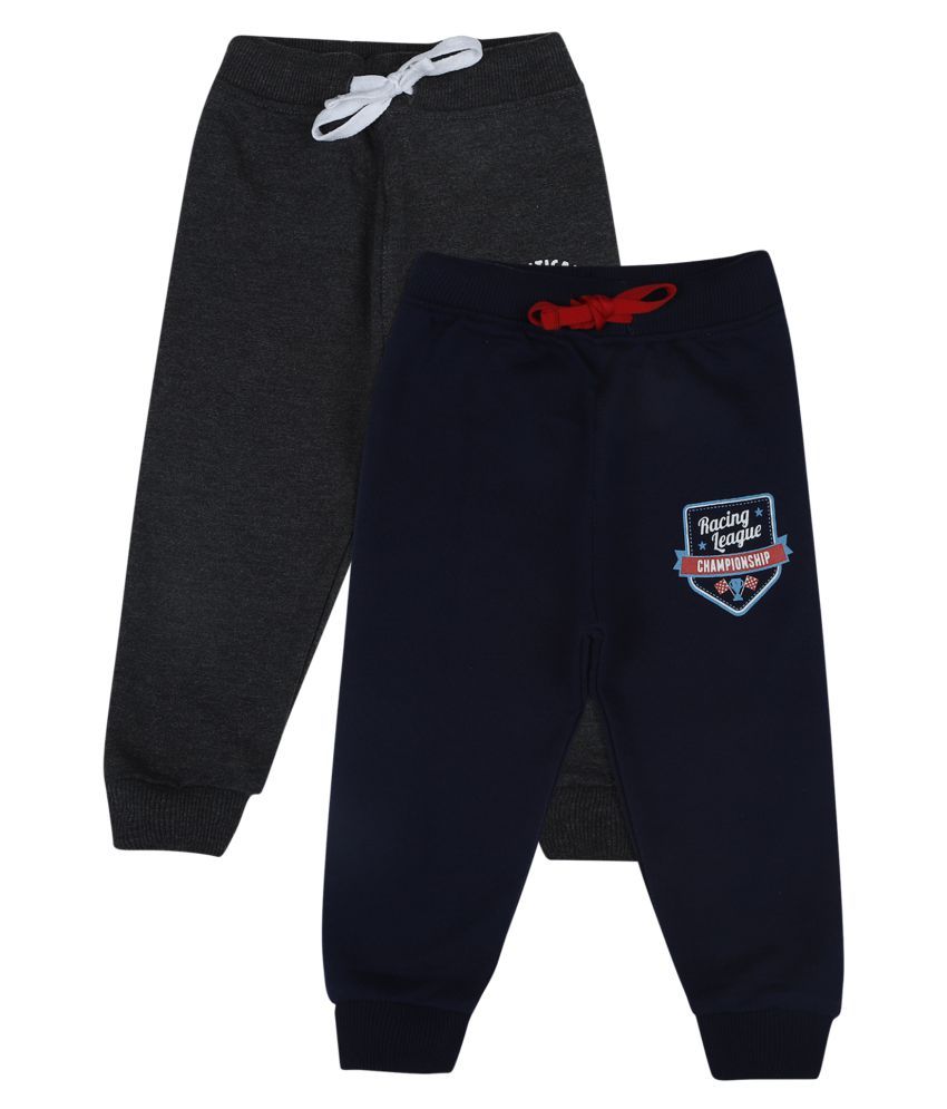     			Bodycare Kids Infant Boys Antiviral  Navy & Anthra Melange Track Pants  Pack of 2