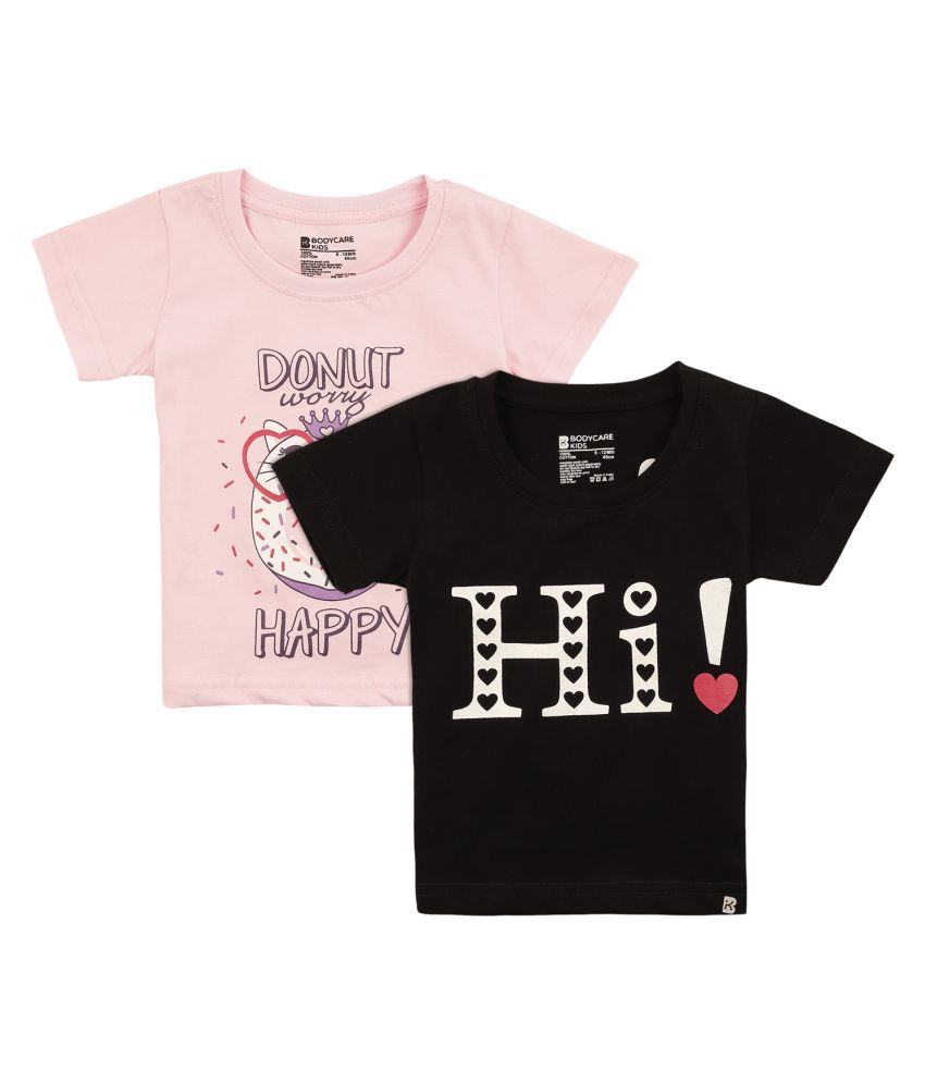     			Bodycare Kids Infant Girls Antiviral Baby Pink & Black T-Shirt Pack of 2