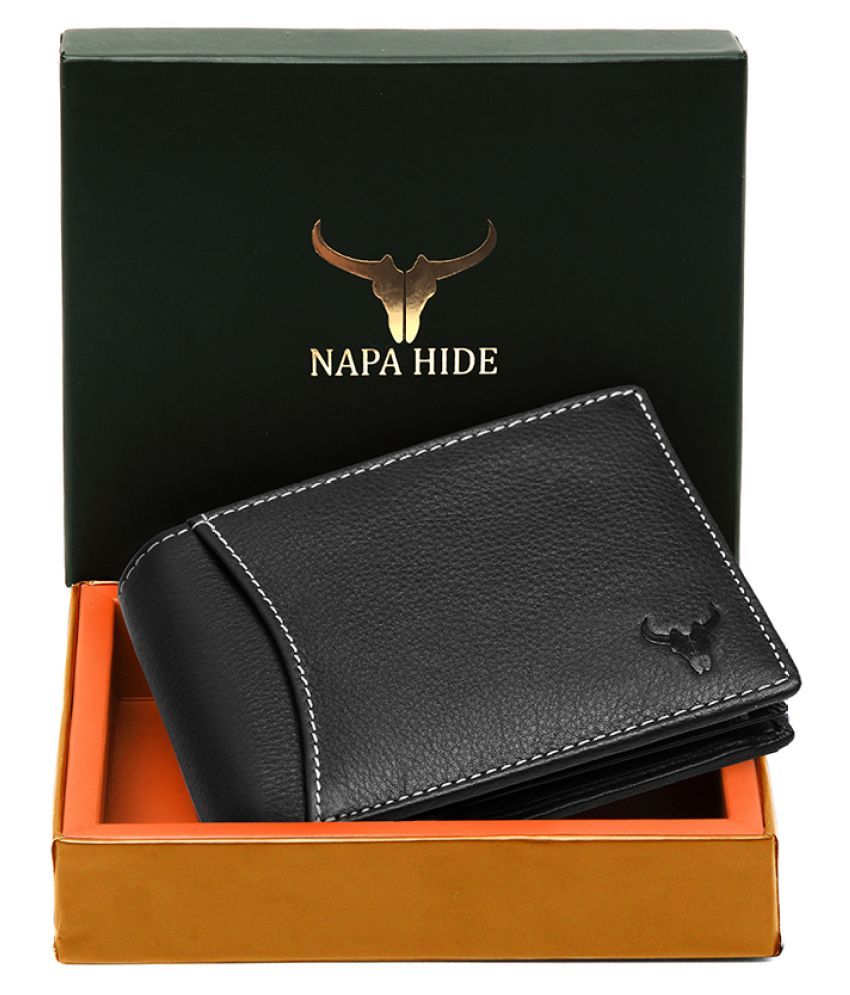 NAPA HIDE Leather Black Casual Regular Wallet: Buy Online at Low Price ...