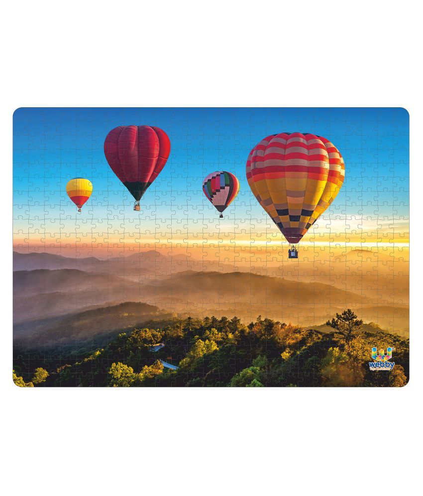     			Webby Colorful Hot Air Balloons Wooden Jigsaw Puzzle, 500 Pieces