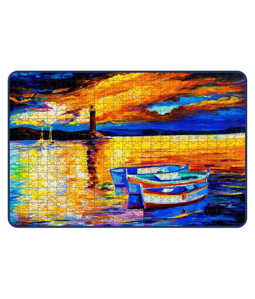    			Webby Sunset Landscape Painting Wooden Jigsaw Puzzle, 500 Pieces