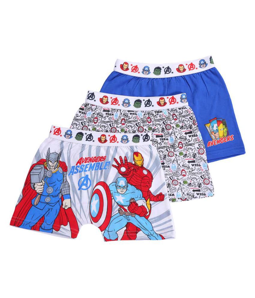     			Bodycare Kids Boys Avengers Printed Assorted coloured Briefs shorts Pack Of 3