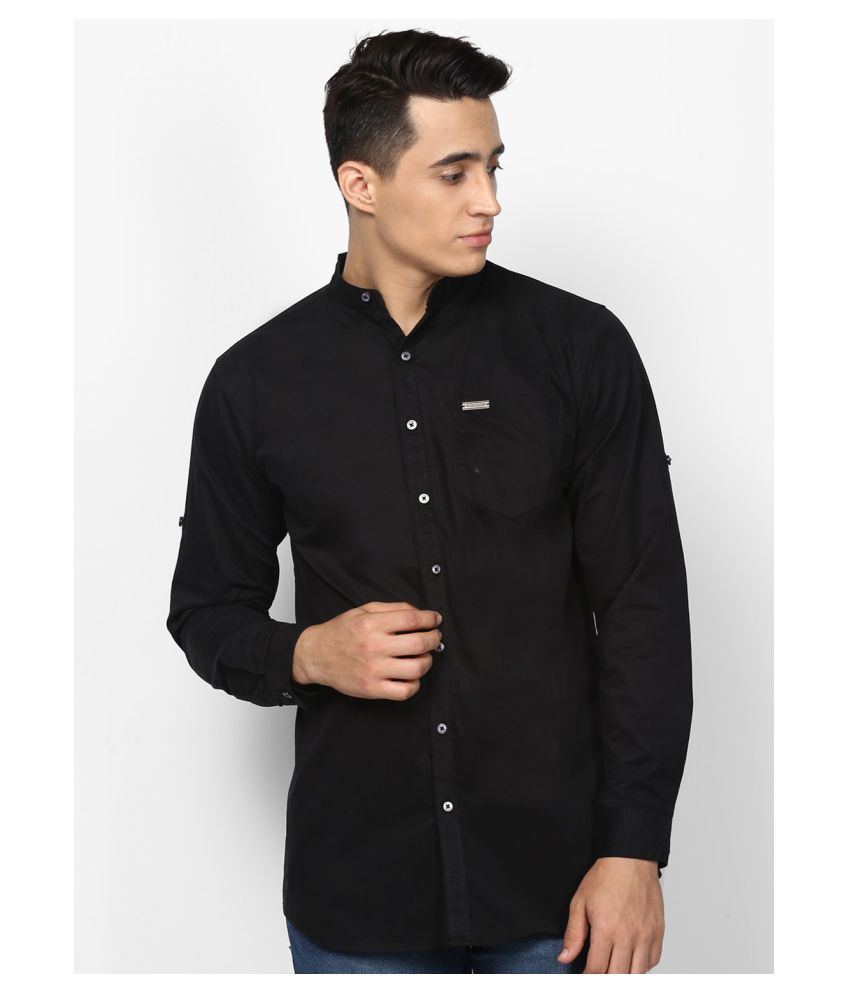     			Urbano Fashion 100 Percent Cotton Black Shirt