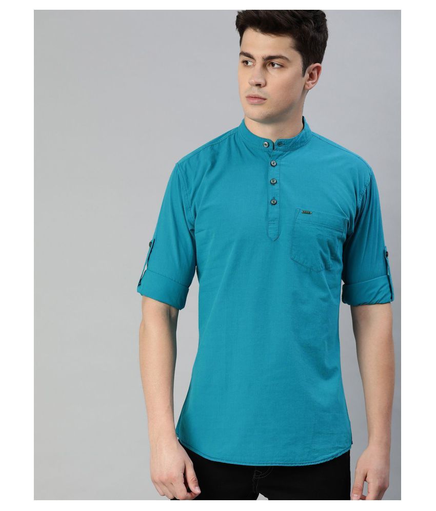     			Urbano Fashion 100 Percent Cotton Blue Shirt