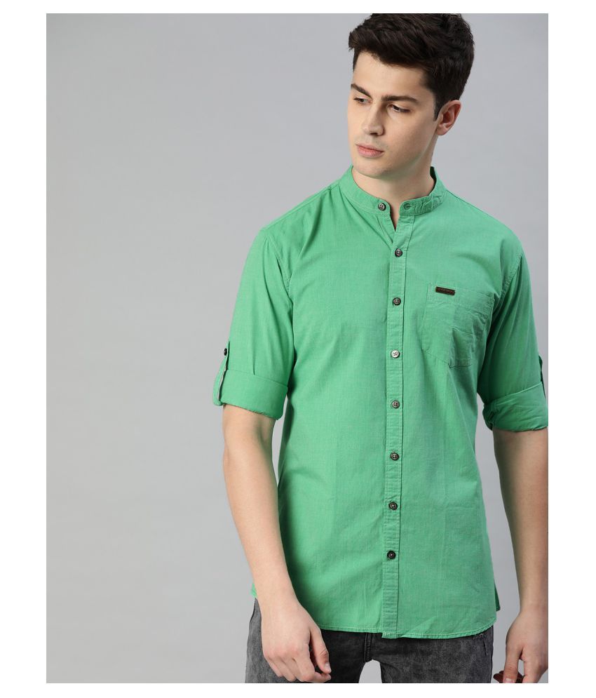     			Urbano Fashion 100 Percent Cotton Green Shirt