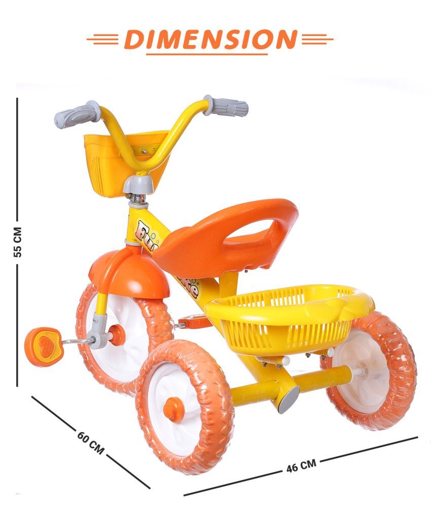 Dash Stylish Kids Tricycles with Backrest Seat, Back Storage Basket for