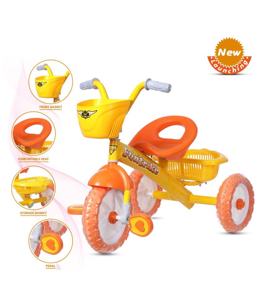 Dash Stylish Kids Tricycles with Backrest Seat, Back Storage Basket for