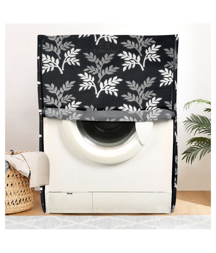 E-Retailer Single Polyester Black Washing Machine Cover for Universal 8 kg Front...