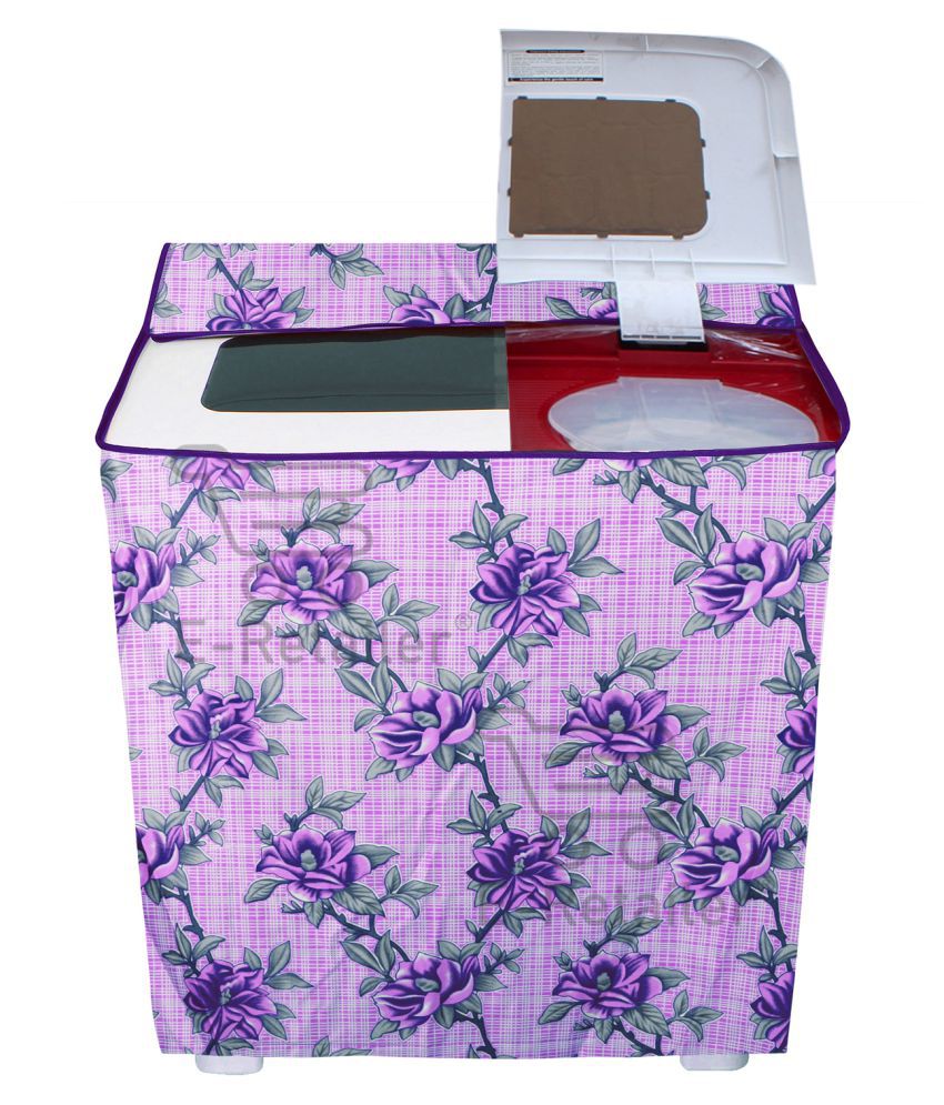     			E-Retailer Single Polyester Purple Washing Machine Cover for Universal 8 kg Semi-Automatic