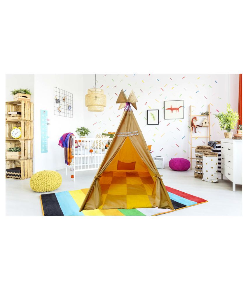 KODOMO PLAY Portable Teepee Play Tent For Boys & Girls , Teepee Tent