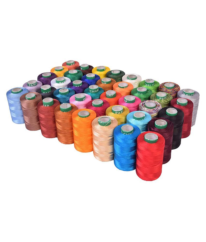     			Silk Embrodiery Threads Used in Hand & Machine Embrodiery, Jewellery Making, Designing, Set of 40, Multicolored