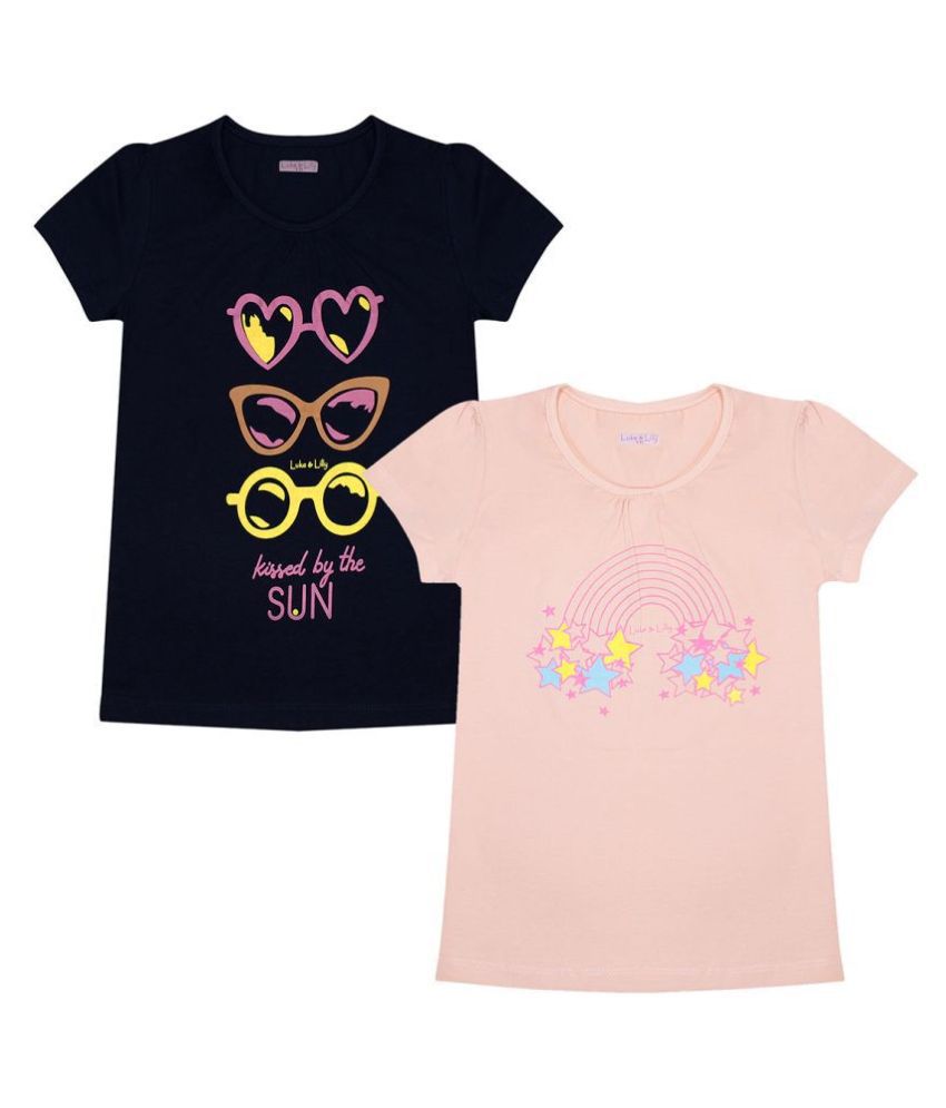     			Luke and Lilly  Girls Printed Tshirt Multicolor  Pack of 2