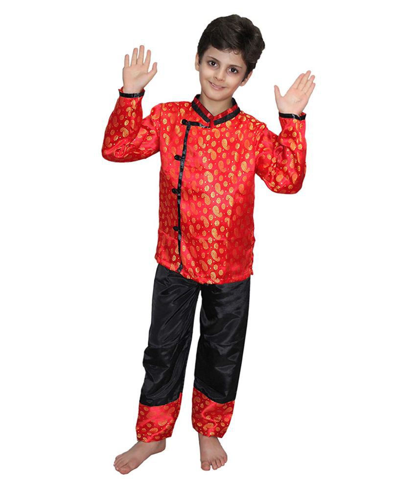     			Kaku Fancy Dresses Global Traditional Wear Chinese Boy Costume -Red, for Boys