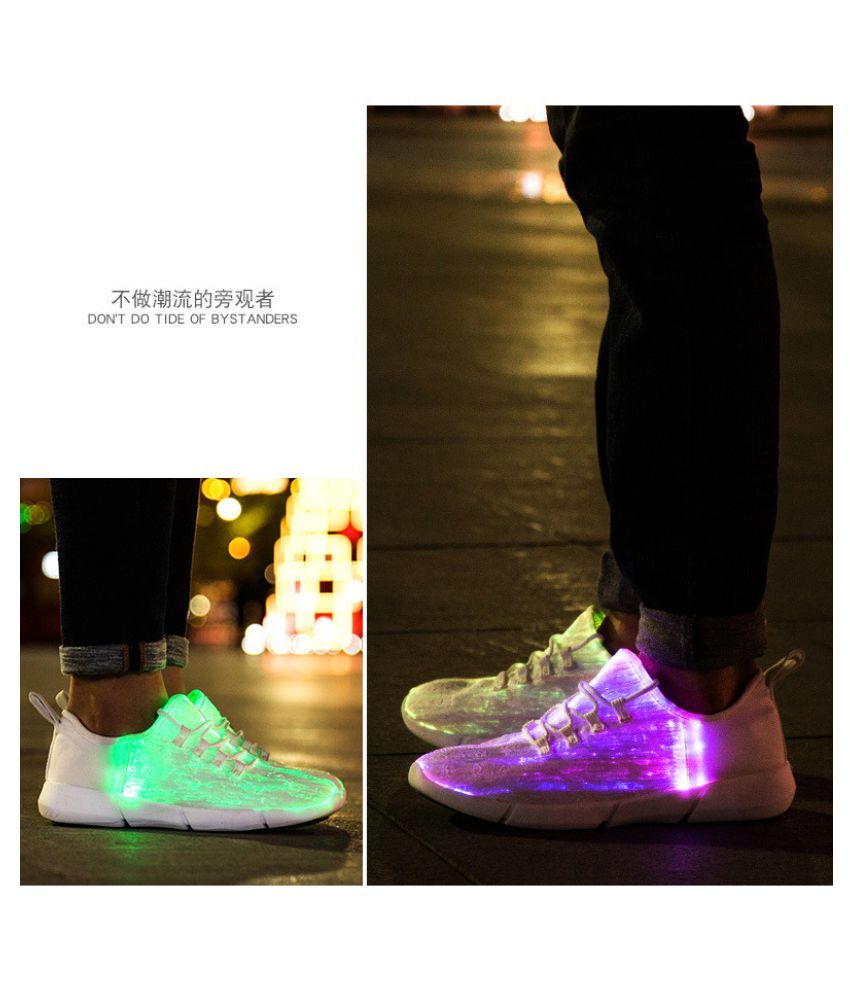 Mr.SHOES FULL LED FIBEROPTIC White Running Shoes Buy Mr.SHOES FULL