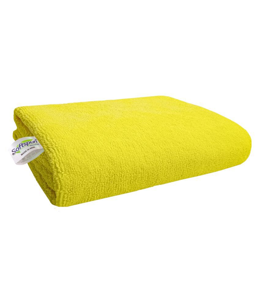     			SOFTSPUN Microfiber Hair and Face Care Towel 40X40 cm 340 GSM (Set of 1, yellow)